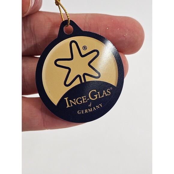 KSD VINTAGE Inge-Glas Blown Glass Christmas Tree Ornament Santa Turtle W Hat NEW - Picture 7 of 7